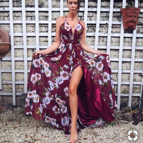 Faviana Dress Flower Print